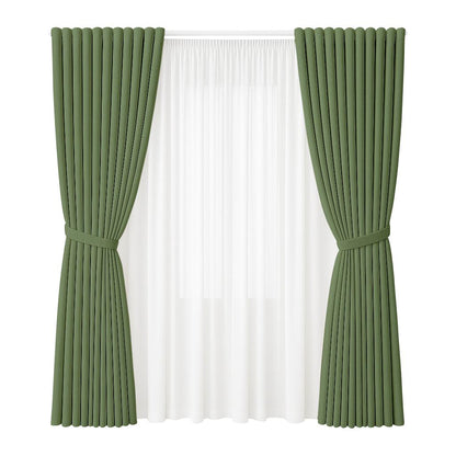 NAVI Signature Dual Layer Complete Curtain Set | 6-in-1 and 8-in-1 | Korean Soft Blockout | Premium Bundle, Complete Accessories