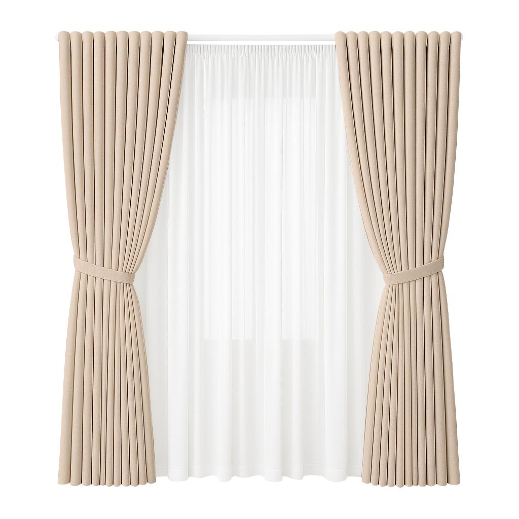 NAVI Signature Dual Layer Complete Curtain Set | 6-in-1 and 8-in-1 | Korean Soft Blockout | Premium Bundle, Complete Accessories