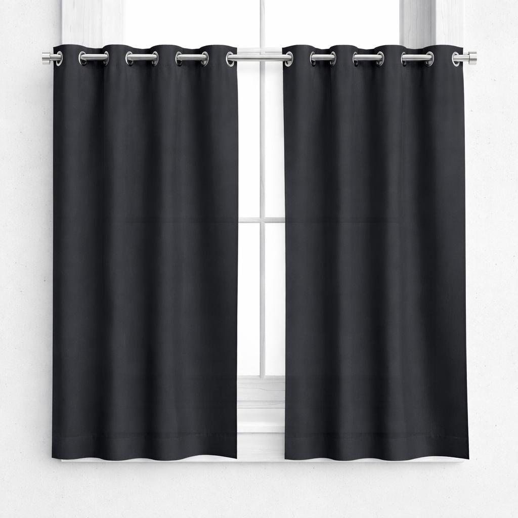 NAVI Short Blockout Curtain | Grommet Ring | for Small Windows | Half Window Coverage | Light Control & Privacy