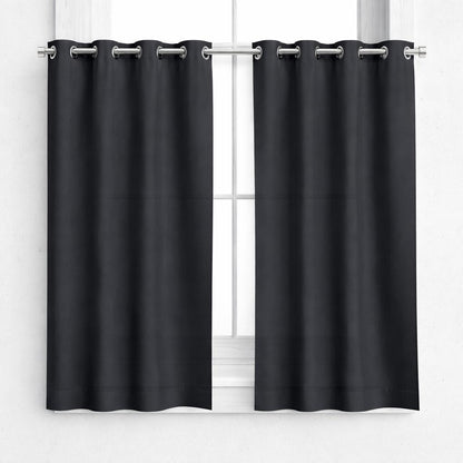 NAVI Short Blockout Curtain | Grommet Ring | for Small Windows | Half Window Coverage | Light Control & Privacy