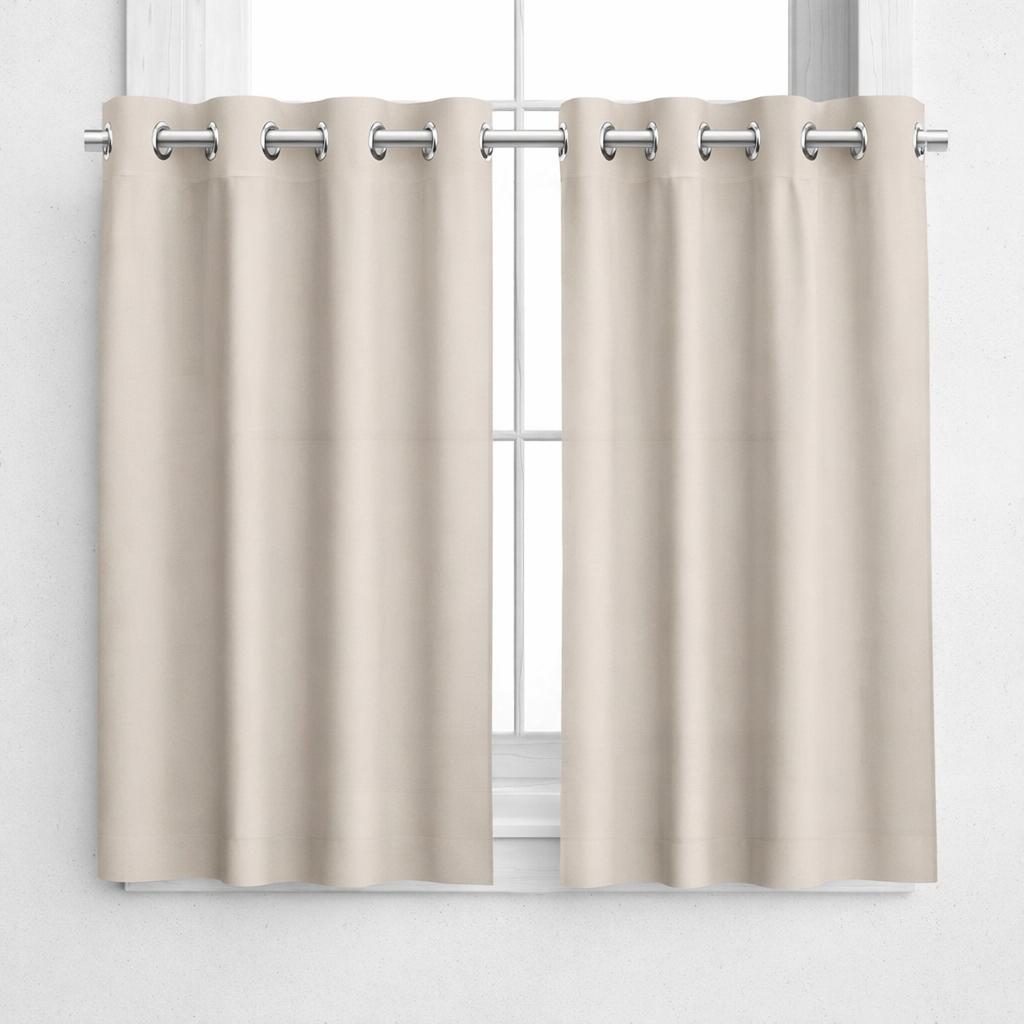 NAVI Short Blockout Curtain | Grommet Ring | for Small Windows | Half Window Coverage | Light Control & Privacy