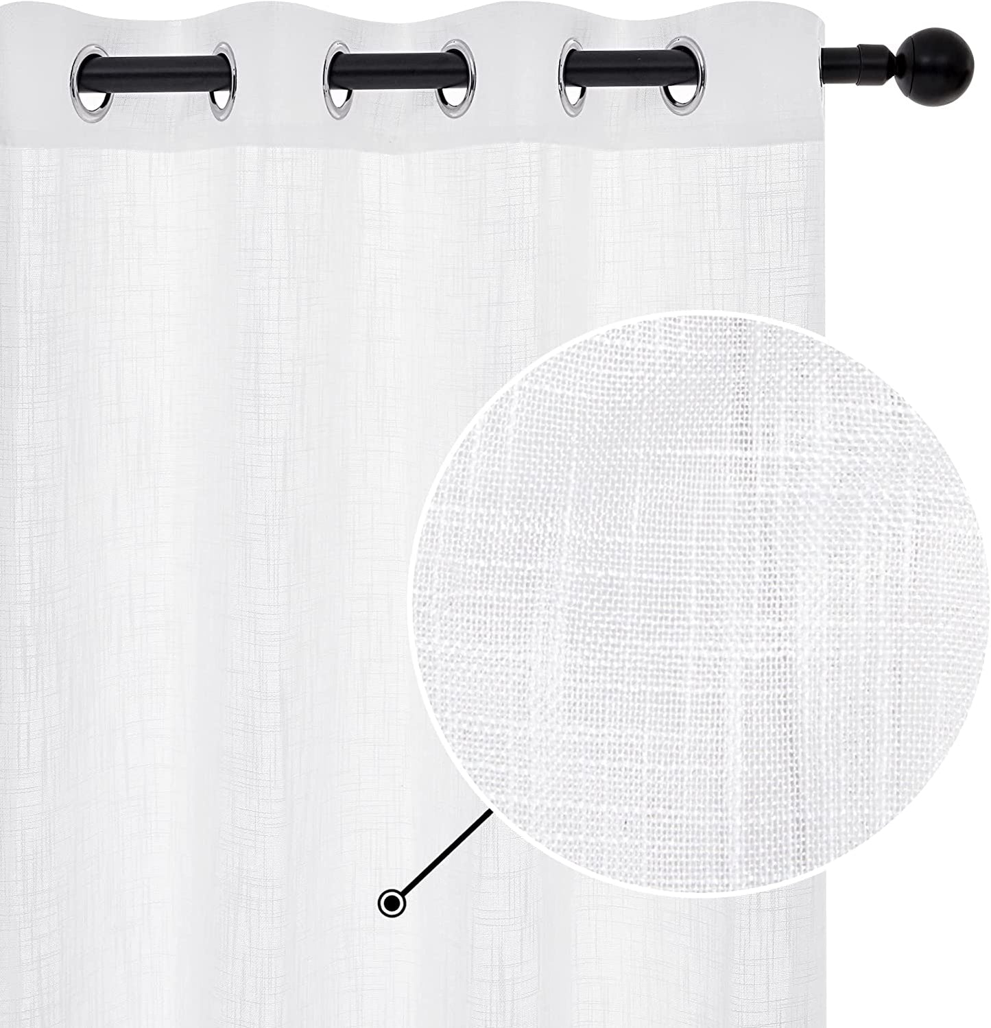 NAVI Most Viral Linen Sheer Curtain on Tiktok - Grommet Ring / S-Fold / Rod Pocket / Back Tab - Per Panel or Bundle Set - Free Shipping Nationwide