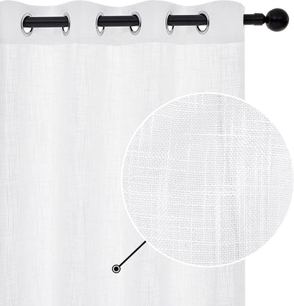 NAVI Most Viral Linen Sheer Curtain on Tiktok - Grommet Ring / S-Fold / Rod Pocket / Back Tab - Per Panel or Bundle Set - Free Shipping Nationwide
