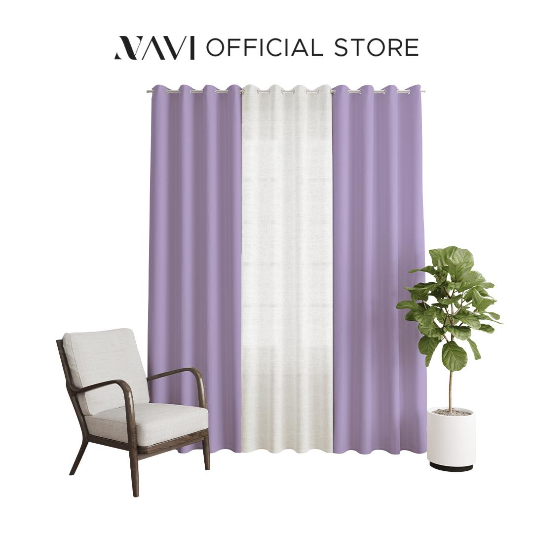 NAVI【NEW RELEASE】Lavender | KOREAN SOFT BLOCKOUT CURTAIN | Summer Collection | Ring Type For Living Room Bedroom Window Treatment