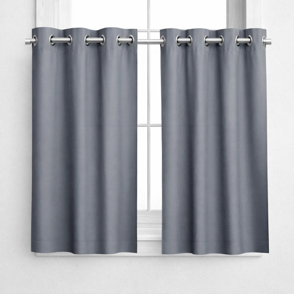 NAVI Short Blockout Curtain | Grommet Ring | for Small Windows | Half Window Coverage | Light Control & Privacy