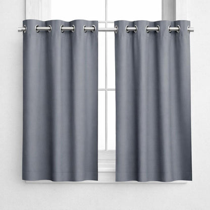 NAVI Short Blockout Curtain | Grommet Ring | for Small Windows | Half Window Coverage | Light Control & Privacy