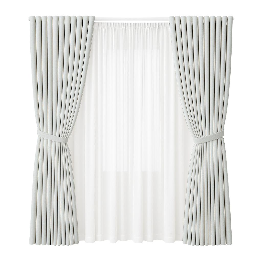 NAVI Signature Dual Layer Complete Curtain Set | 6-in-1 and 8-in-1 | Korean Soft Blockout | Premium Bundle, Complete Accessories