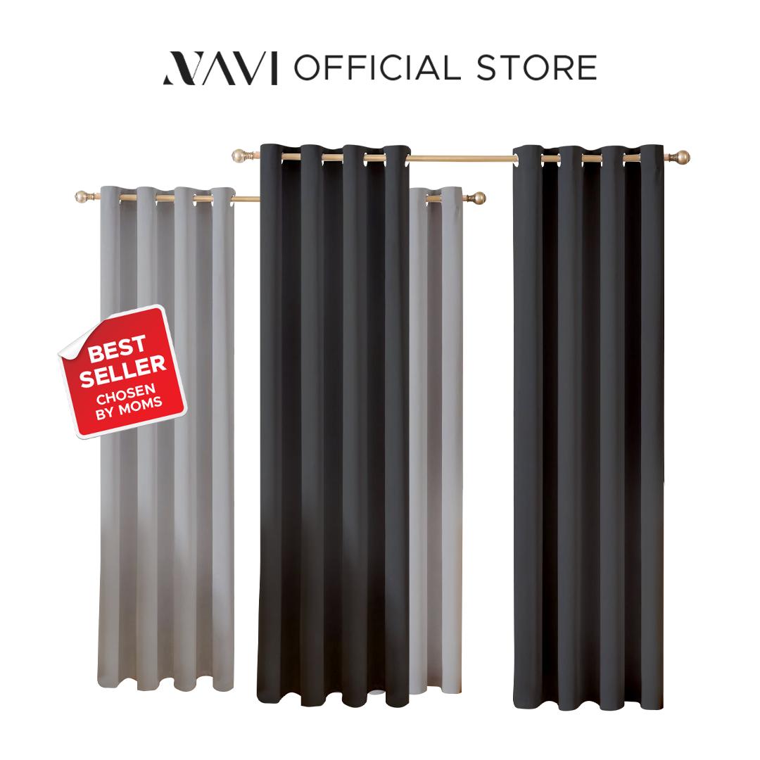 NAVI【BEST SELLER】BUY 1 & GET 1 | KOREAN SOFT BLOCKOUT CURTAIN  | For Home Living Room Bedroom Window Treatment