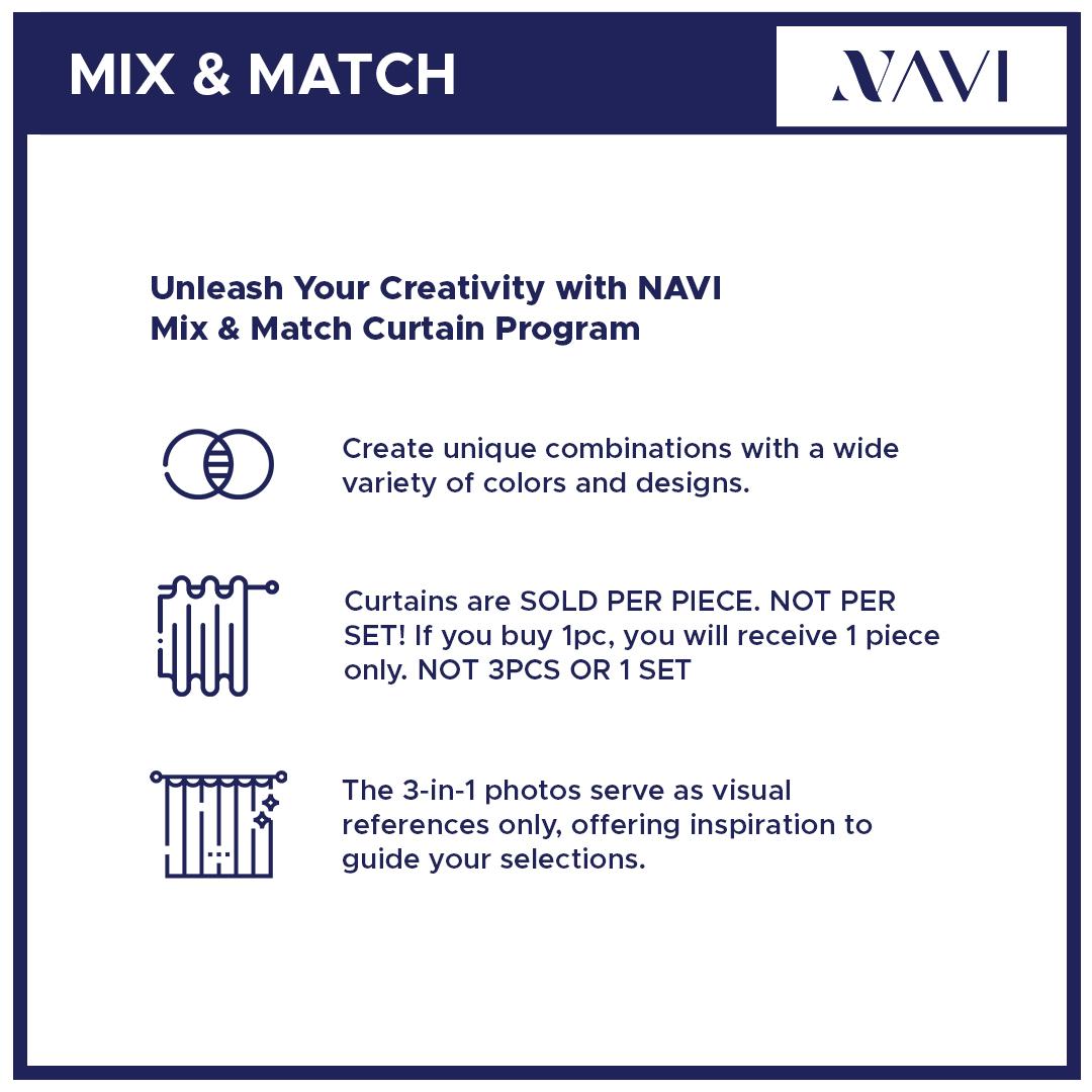 NAVI【BUY 1 & GET 1】Normal Curtains - Earth | For Home Living Room Bedroom Window Treatment