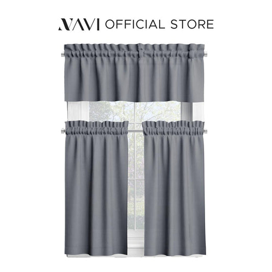 NAVI Short Blockout Curtain for Small Windows | Half Window Coverage | Light Control & Privacy
