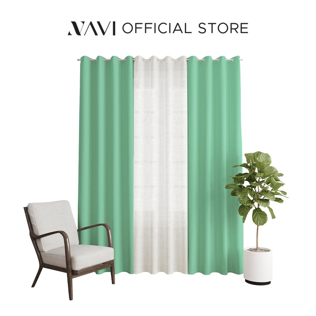 NAVI【NEW RELEASE】Tiffany | KOREAN SOFT BLOCKOUT CURTAIN | Summer Collection | Ring Type For Living Room Bedroom Window Treatment
