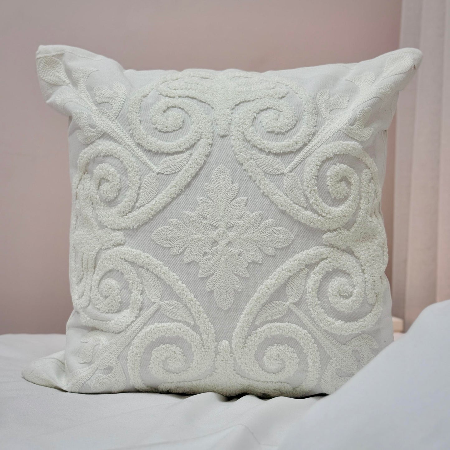 NAVI TPC | Throw Pillow Cover | Embroidered Cotton Canvas | Home Essentials | Sofa & Bed Styling