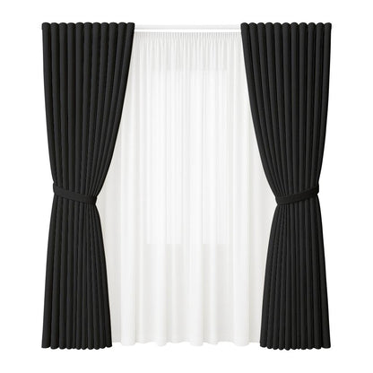 NAVI Signature Dual Layer Complete Curtain Set | 6-in-1 and 8-in-1 | Korean Soft Blockout | Premium Bundle, Complete Accessories