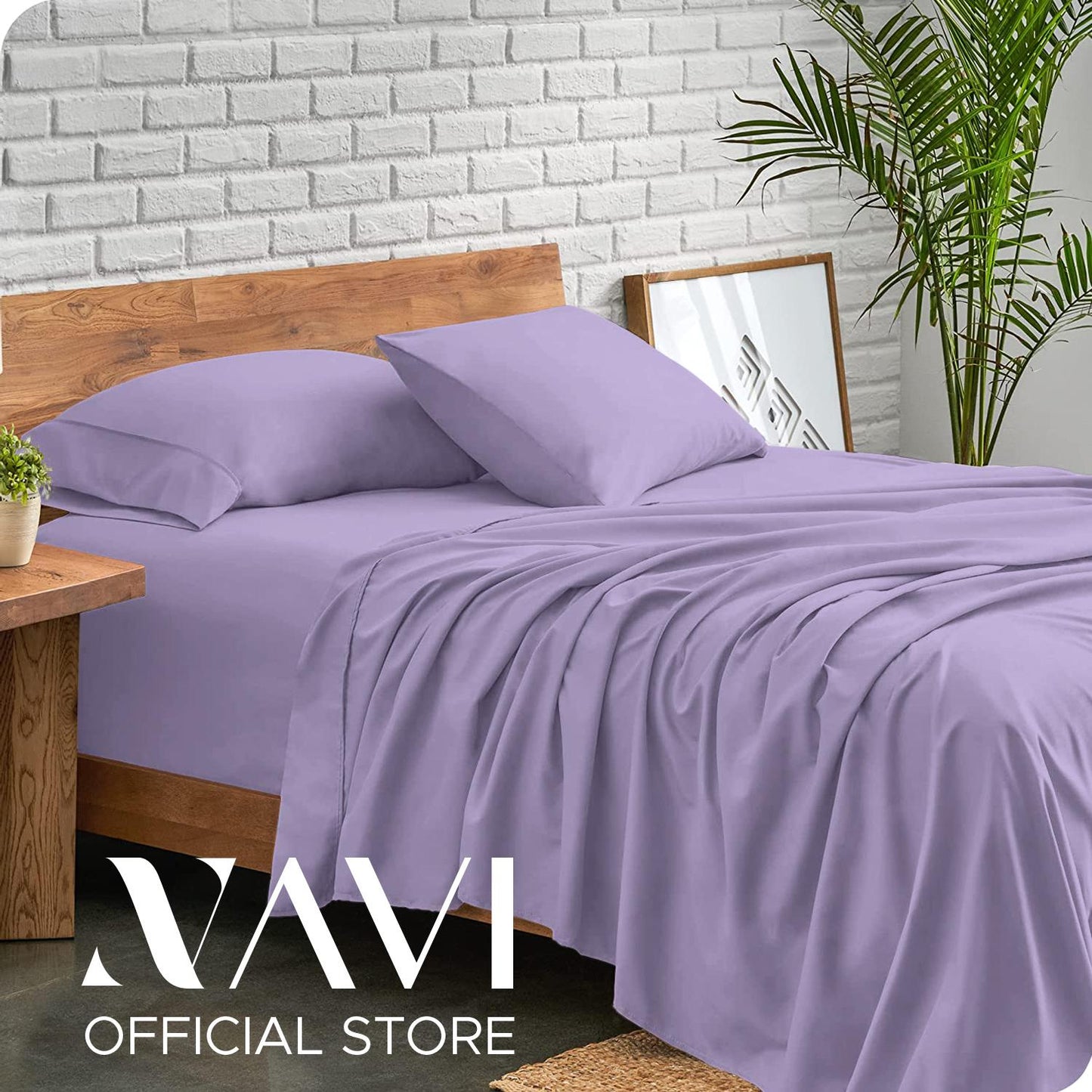 NAVI - PLAIN Bedding Set | Pastel Shades | 1x Fitted Bedsheet with 2x Pillowcase | Fully Garterized Hotel Quality