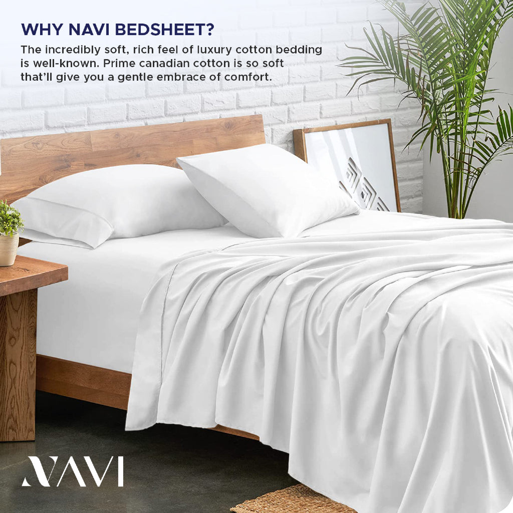 NAVI【BEST SELLER】PLAIN Bedding Set | 1x Bedsheet with 2x Pillowcase |Fully Garterized Hotel Quality